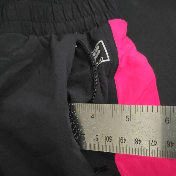 FILA Pink Black Lined Elastic Waist Drawstring Running  Yoga Shorts - Picture 3 of 6